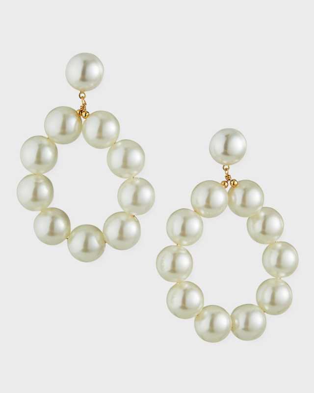 Pearly Hoop-Drop Earrings